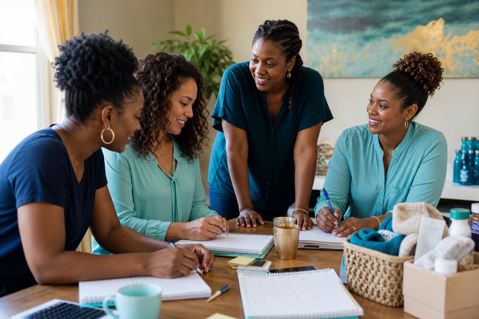 Women ages 30 to 39 collaborating on service, vocation, and everyday responsibilities